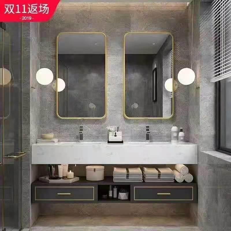 1200/1400/1600/1800 Customized MDF Wood Hotel Modern Wall Bathroom Vanity