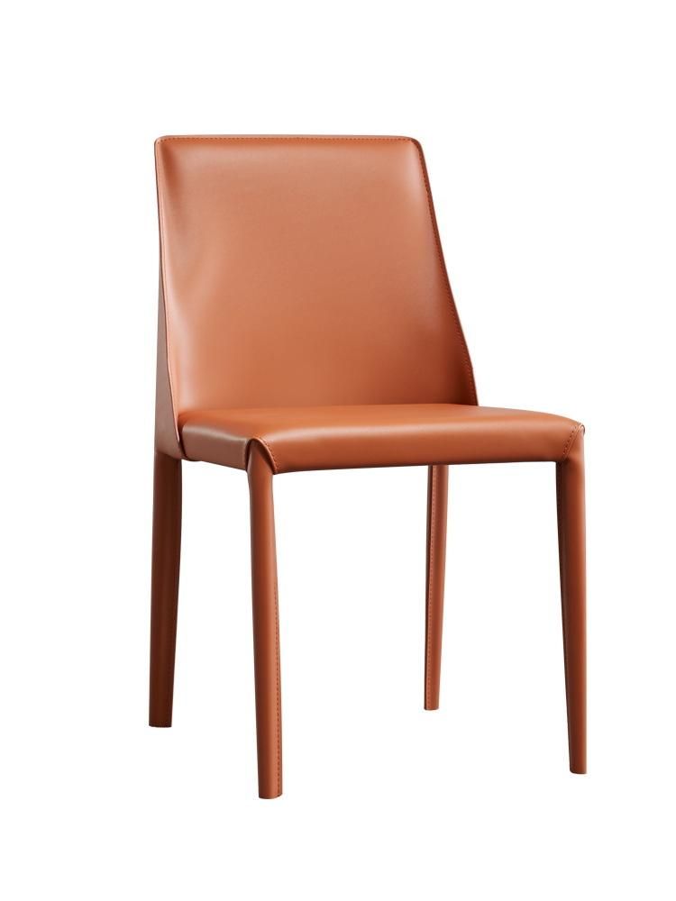 Wholesale Market Cafe Furniture Leisure Steel Leather Dining Chairs