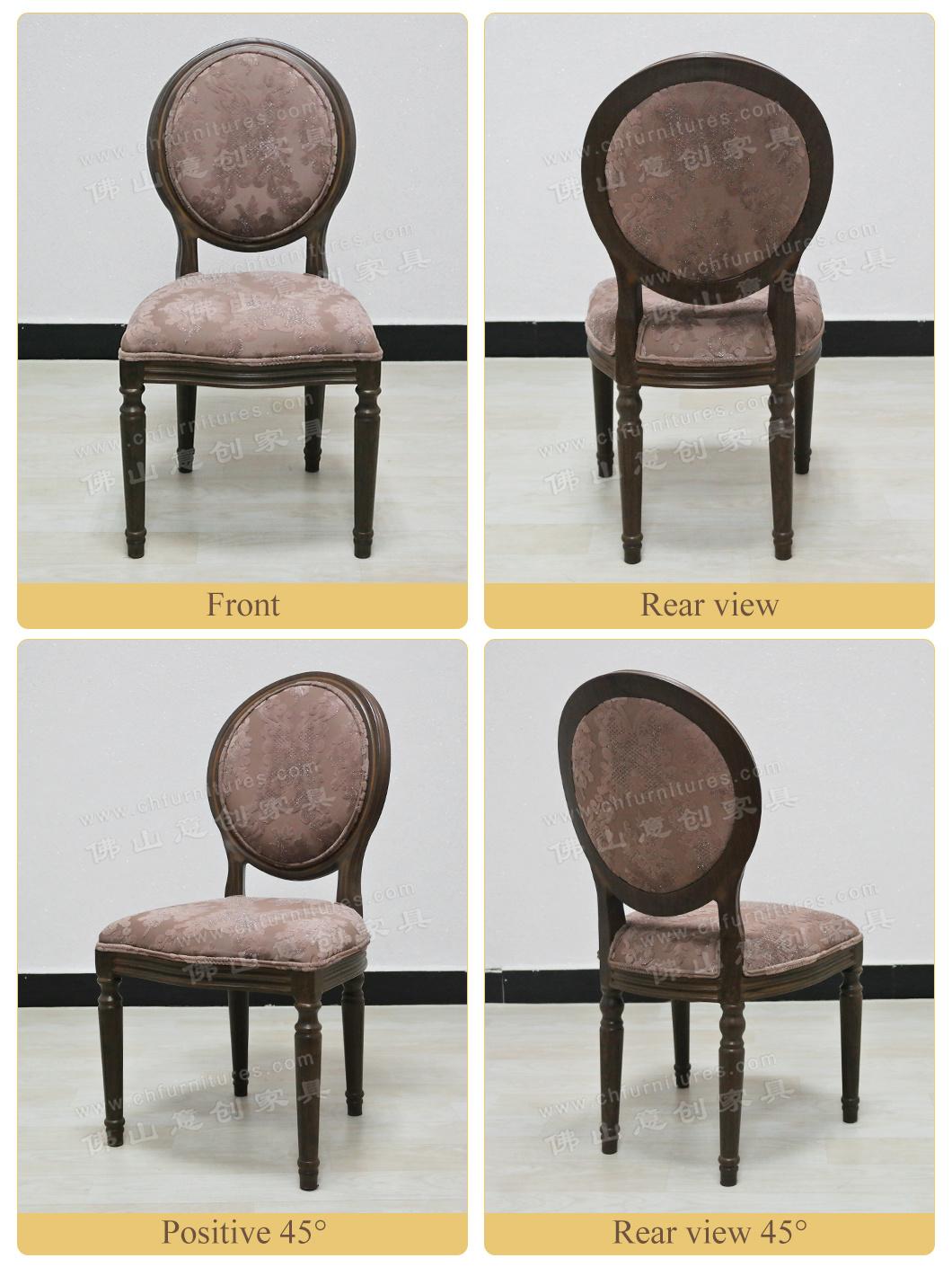 Yc-D18 Aluminum PU Leather Wedding Louis Imitated Wood Chair for Sale