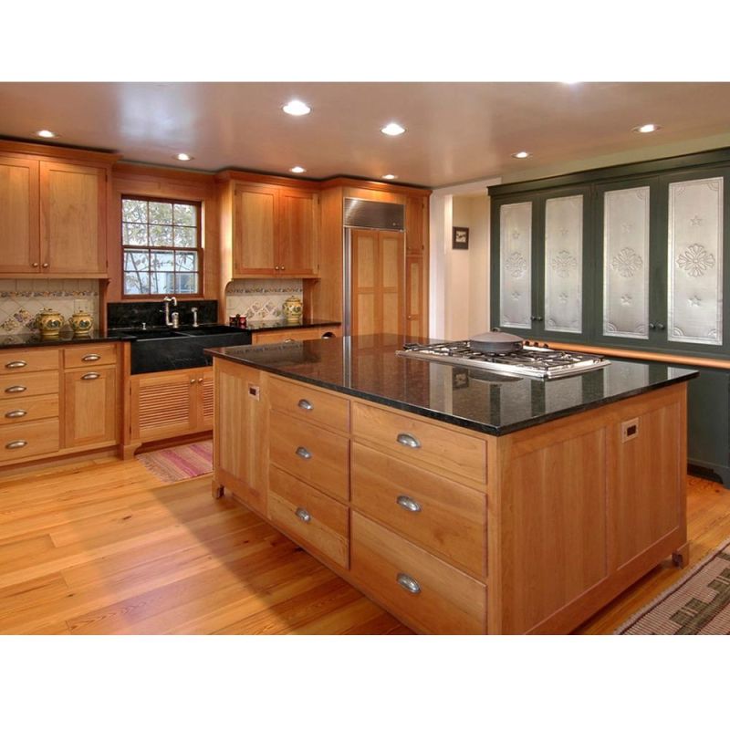 High End Honey Shaker Solid Wood Kitchen Cabinets Furniture