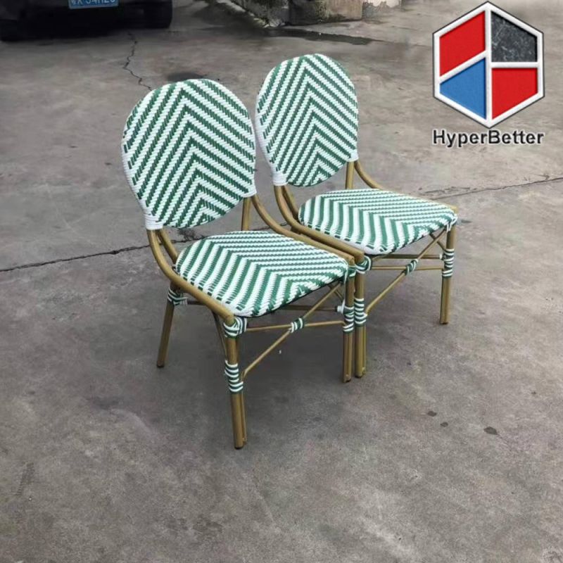 Green Plastic Rattan Coffee Chairs Exterior Coffee Chairs