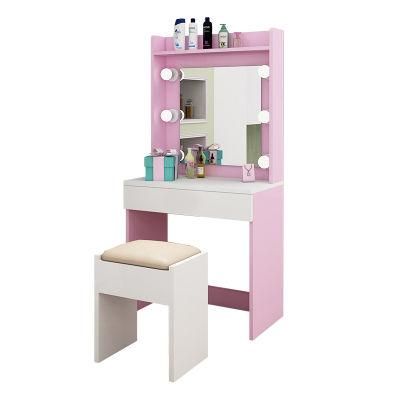 Simple Modern Furniture Dressing Table with Mirror and Light Customized