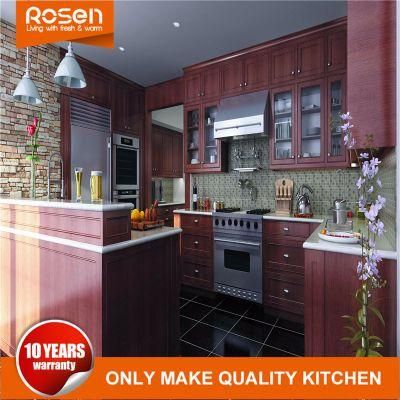 Custimized Classic High Glossy Wood Grain Laminate Kitchen Cabinet Furniture