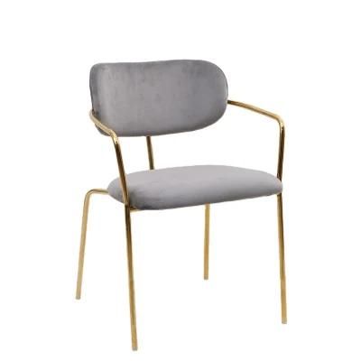 High Quality Minimalist Fabric Cafe Designs Modern Restaurant Luxury Velvet Dining Chair