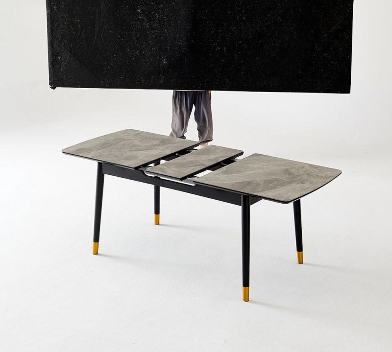 Pandora Marble Dining Table with Carbon Steel Legs