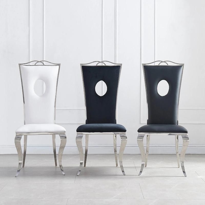 Wholesale French Market White PU Leather Dinner Chair