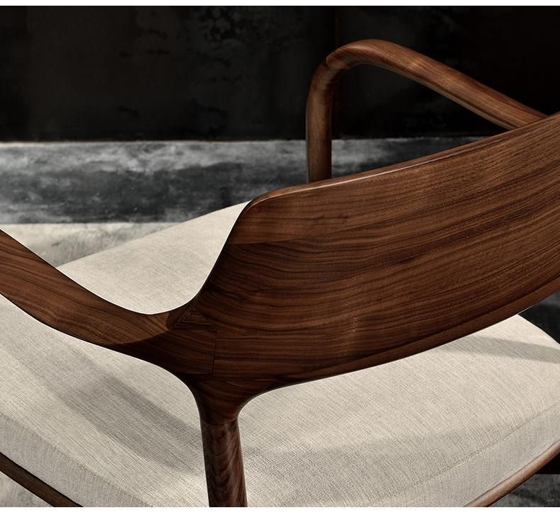 Light and Luxury Unique Design Ash Solid Wood with Fabric Leisure Chair Furniture for Hotel