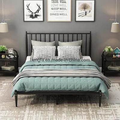 Modern Home Bedroom Furniture Headboard Iron Metal Double Bed