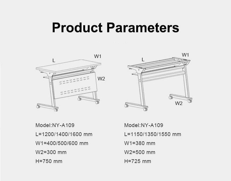 Elites Modern Portable Tables Folding Training Table Foldable Conference Desks Office Training Desk Office Furniture Stainless Steel