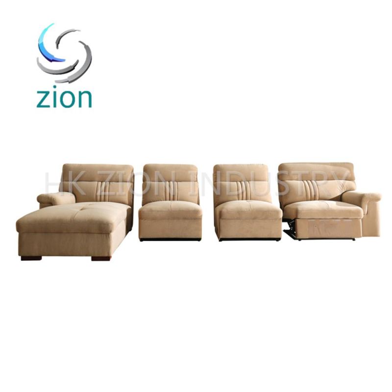 Fabric Sofa Set Living Room Furniture Modern Hotel Lounge Suites Furniture Apricot Suede Fabric for Sofa Sets L Shape Lazy Sofa