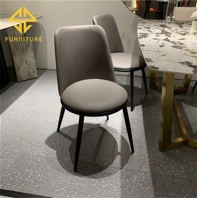 Modern Hotel Restaurant Furniture Metal Frame Leather Dining Chair