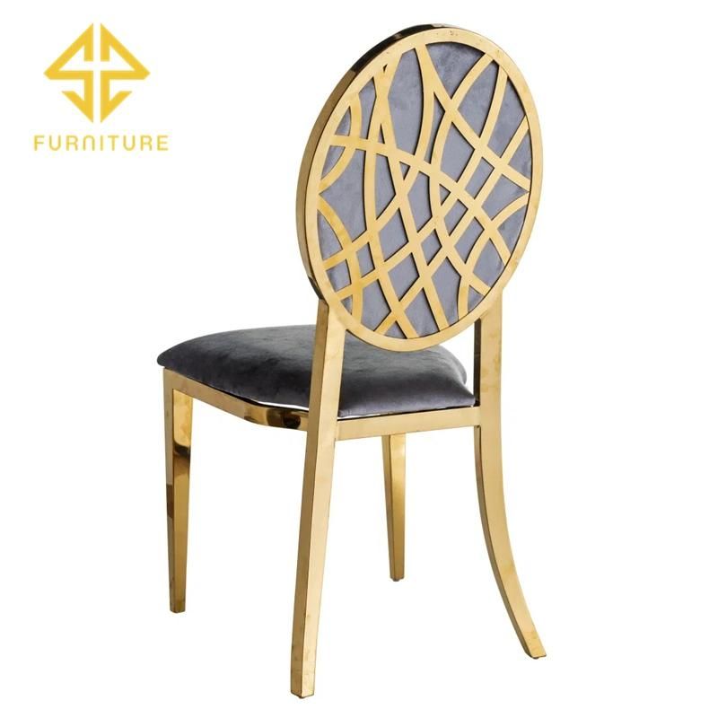 Hot Sale Luxury Gold Metal Frame Wedding Velvet Dining Chair