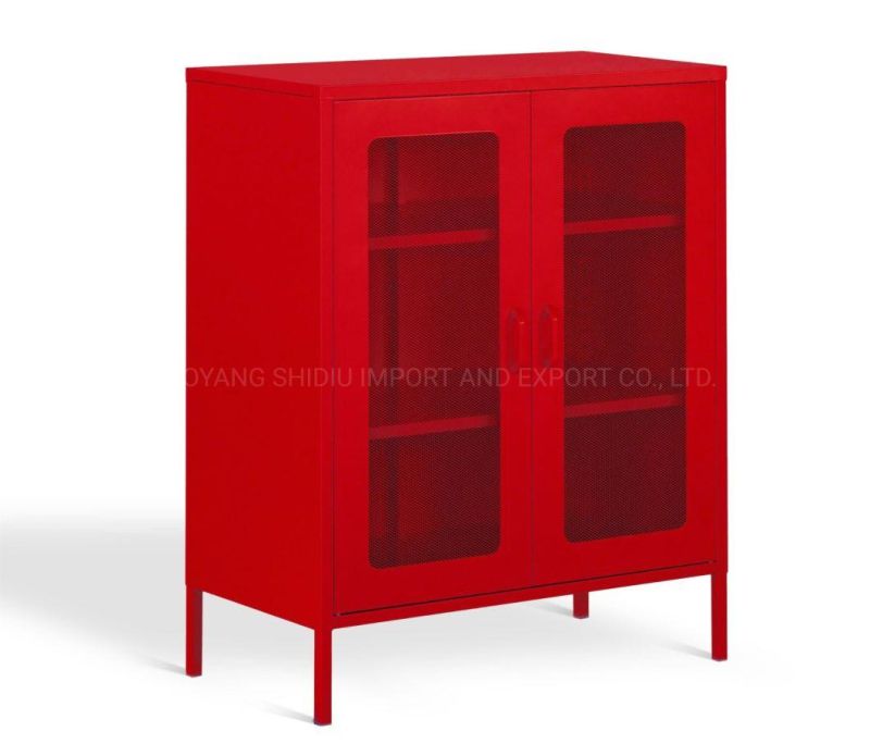 Simple Style 2 Doors Storage Metal Accent Cabinets for Living Room