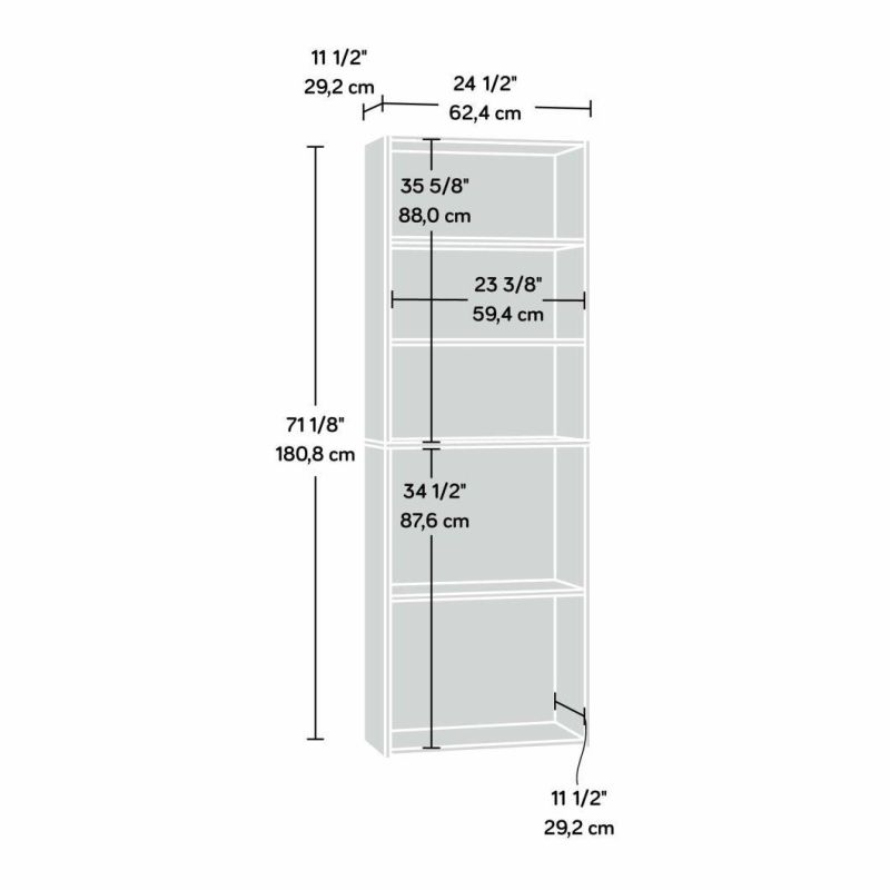 5-Shelf Bookcase Cinnamon Cherry Finish