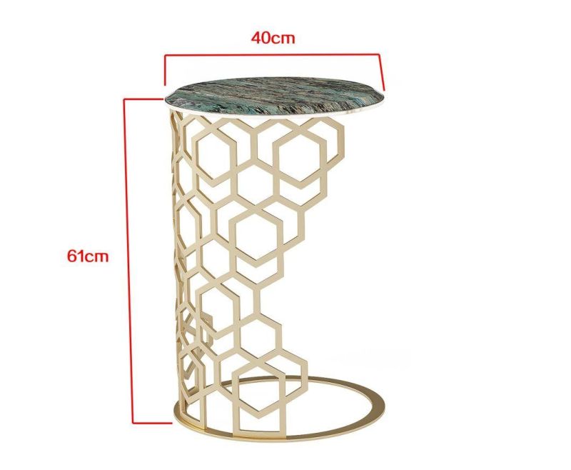 Factory Direct Sale High Class Home Hotel Furniture Stylish Nordic Design Side Coffee Table with Marble Glass