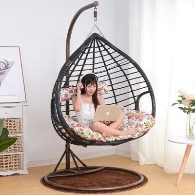 Modern Style Livingroom Hanging Swing Chair Outdoor Metal Chair PE Rattan Garden Chair