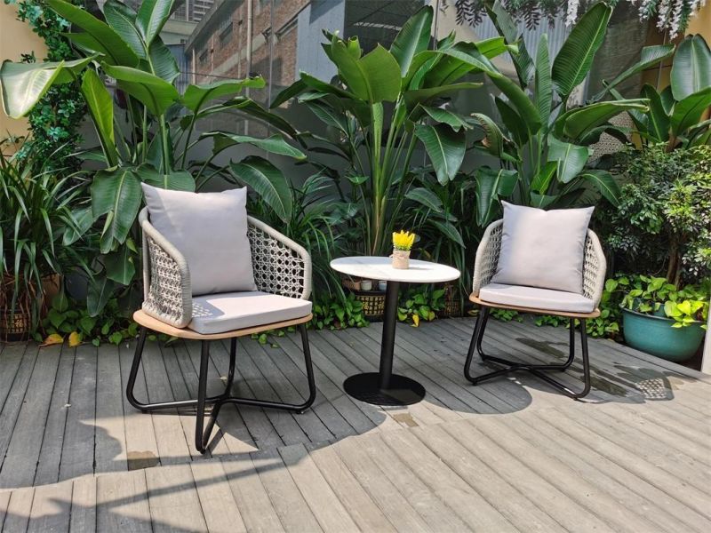 Modern Aluminum Rattan Outdoor Furniture Waterproof Garden Outdoor Coffee Table and Chairs Set