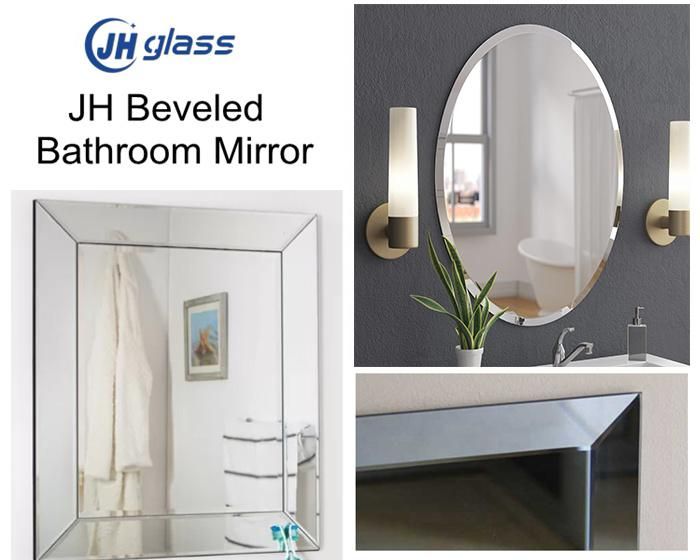 Modern Bathroom Rectangle Shape Beveled Mirror