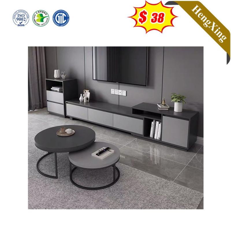 Modern Light Luxury Style Grey Color Living Room Home Furniture Storage Drawers TV Stand with Coffee Table