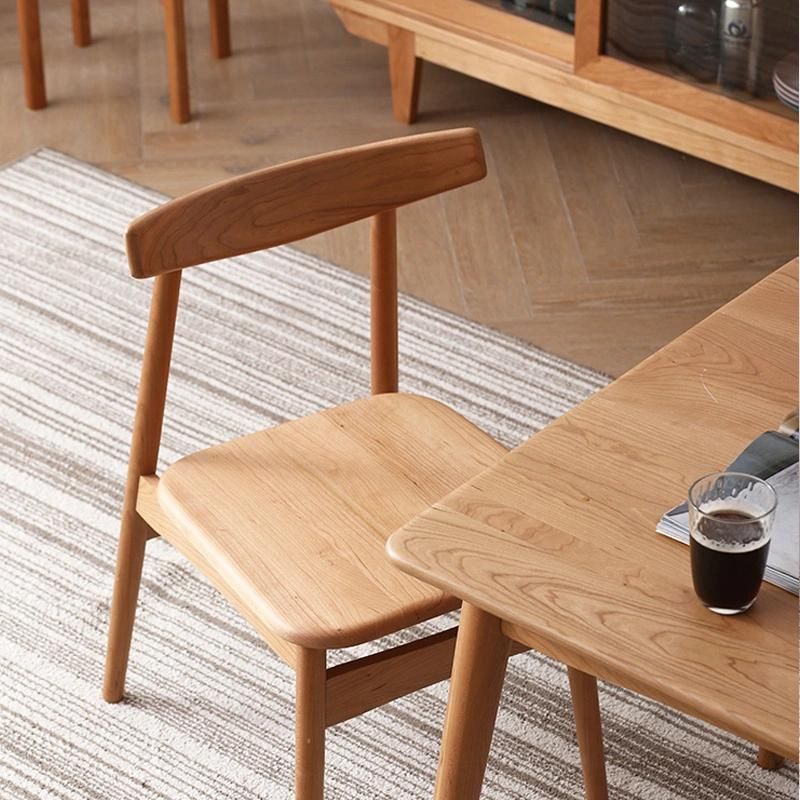 Solid Wood Dining Chair Fashion Simple Modern Cherry Wood Dining Chair Factory Direct Sales Hotel Restaurant Furniture Chair