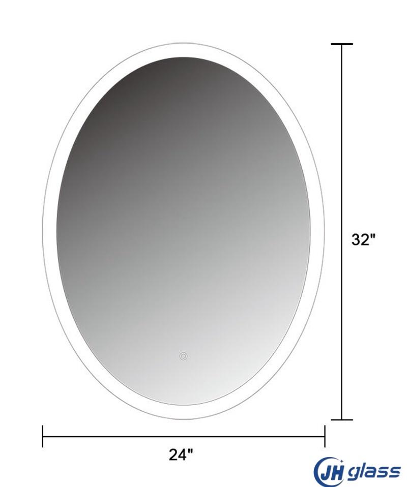 Illuminated Lighted Concealed Decorative Bathroom Oval Mirror with Touch Sensor