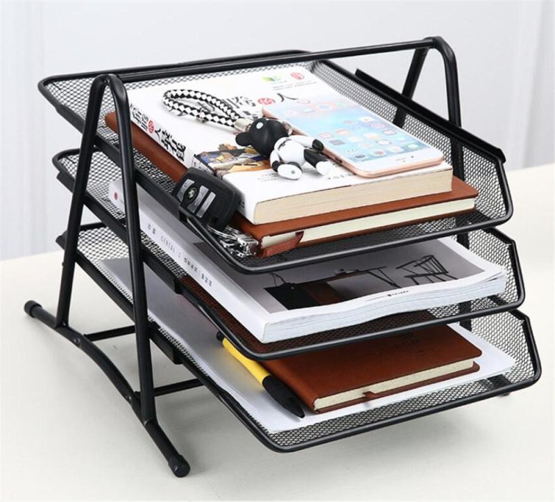 Desk Organizer Mesh Paper Tray 3 Tier Office File Rack