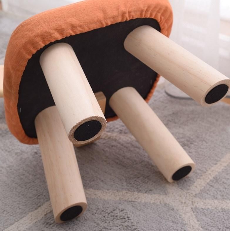 Cartoon Child Furniture Cute Children Stool Solid Wood Kids Round Stool Chairs for Kindergarten