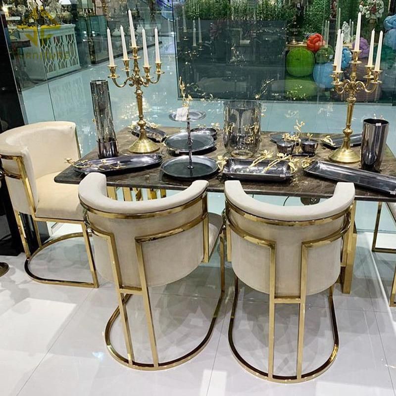 Wholesale Price Event Decoration Gold Wedding Dining Chairs Stainless Steel for Recption