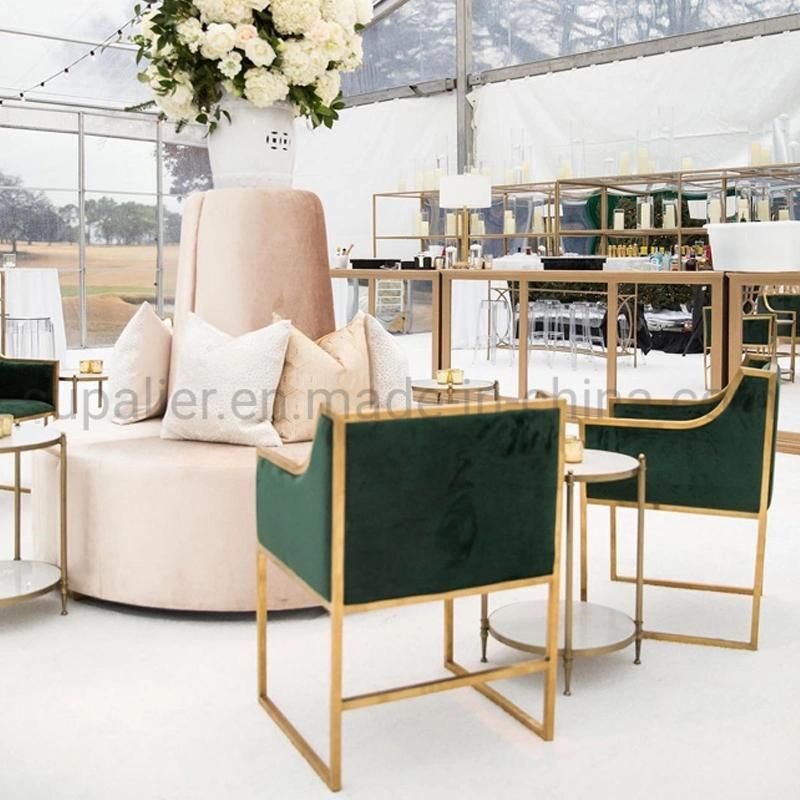 Wholesale Modern Wedding Furniture Metal Frame Single Fabric Sofa