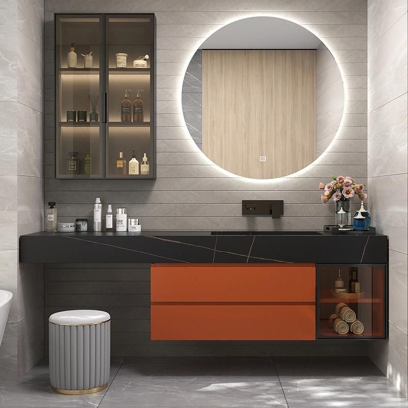 New Design Modern Bathroom Vanity Modern Melamine Plywood Wall Mounted Bathroom Vanity with Mirror Cabinet