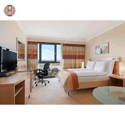 Simply King Room Hotel Bedroom Furniture 3 Star Plywood with Wood Veneer