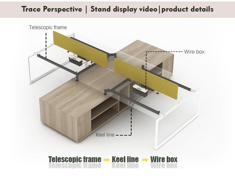 New Product Tables Price Modern Clover Workstation Office Desk 4 Person Workstation Office Furniture