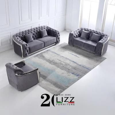 Sofa Set Home Furniture Base on Velvet Living Room Sofa Set Factory Price