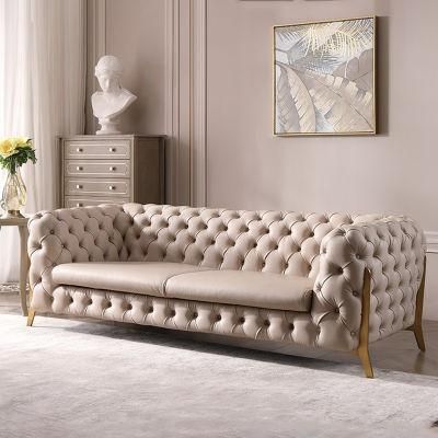 Hotel Luxury Upholstered Furniture Two Seat Living Room Furniture Sofa Modern Pink Velvet Loveseats Sofas