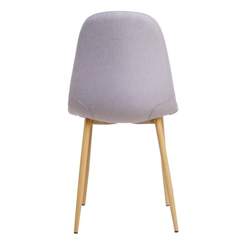 Room Furniture Luxury Fabric Dining Chair with Wooden Effect Legs