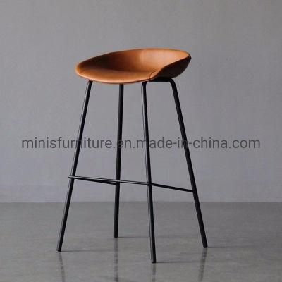 (MN-MBC29) Modern Furniture Simple Steel Leather High Pub Bar Chair