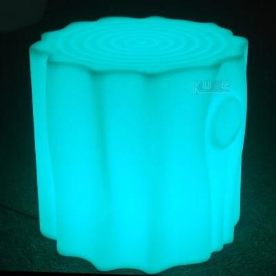 Illuminated Round Stool Glowing Patio Furniture