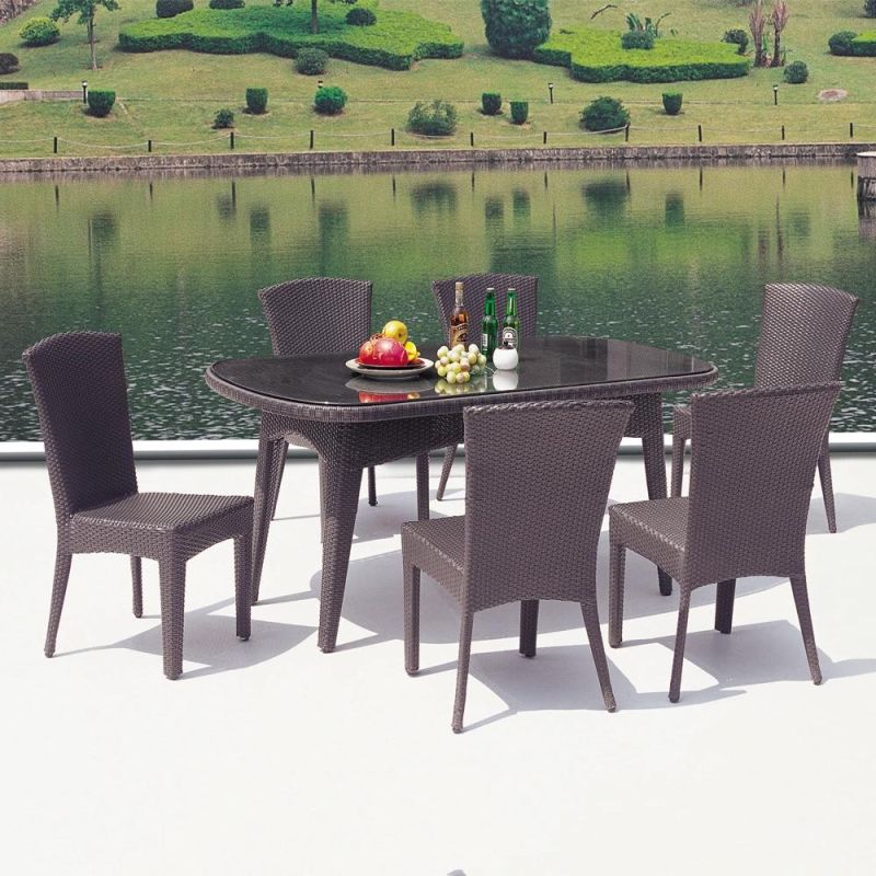 Hot Sale Modern Style Cheap Outdoor Rattan Patio and Garden Wicker Dining Round Table and 2 Chair Furniture Set