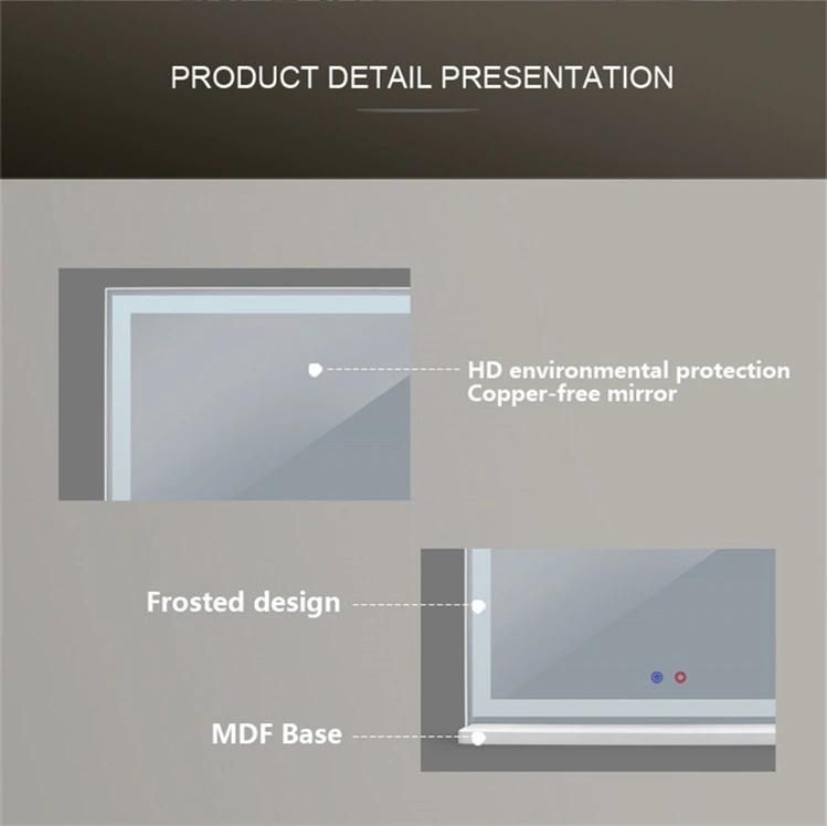 Top-Rank Selling Desktop LED Mirror with Touch Sensor LED Bathroom Mirror