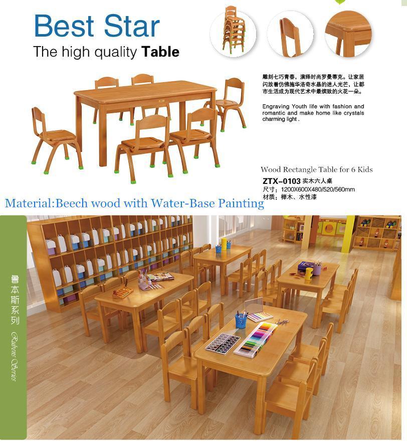 Kindergarten Kids Round Table, Preschool Furniture, Baby Wood Furniture, Nursery Furniture