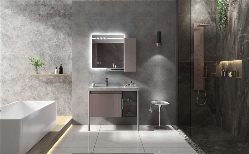 Hangzhou Wholesale Home Use Wall-Mounted Bathroom Furniture Set with Waterproof Storage Mirror Sink