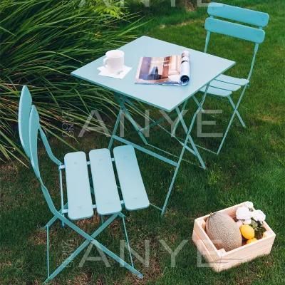 Modern Furniture Garden Dining Set Rust Resistant Folding Table and Chair for Outdoor