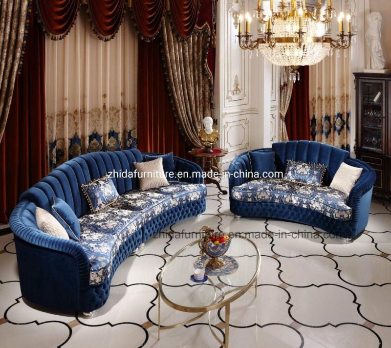 Chinese Classical Home Furniture Living Room Reception Fabric Sofa Set