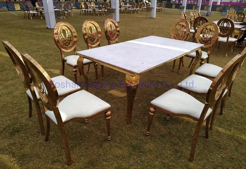 Modern China Factory Wholesale Event Party Wedding Furniture Gold Stainless Steel Chair