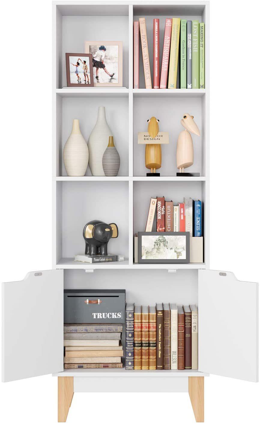 Modern Multipurpose Storage Shelf Bookcase Wood Display Shelf Stand for Books and Decorative