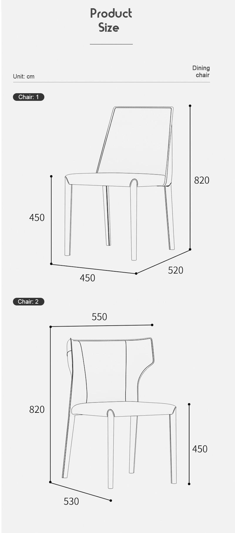 Office Furniture Steel Legs Brown Leather Dining Chair for Living Room