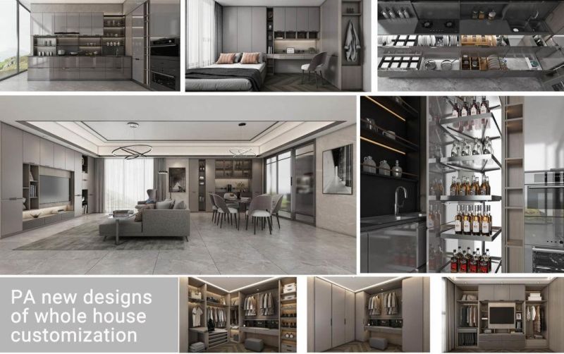 PA Italian Island Style Modular Modern High Gloss Kitchen Cabinets
