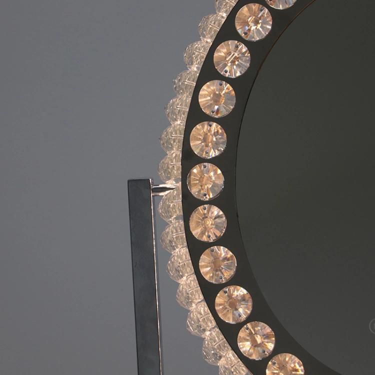 New Design Oval LED Crystal Make up Mirror for Home Decor