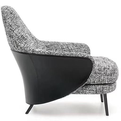 Luxury Fabric Upholstery Fiberglass Lounge Chair with Ottoman