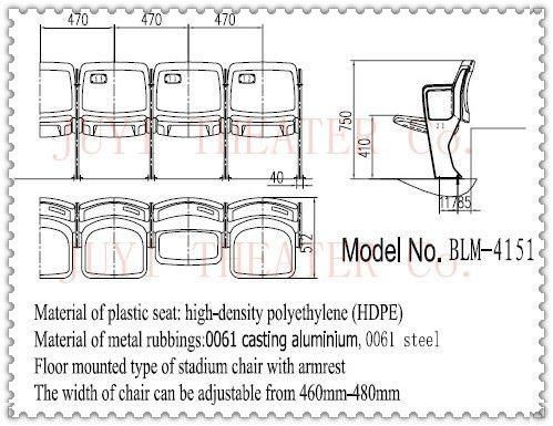 Manufacturer Blm-4151 Factory Wholesale Used Stadium Seats Plastic Seats for Stadium China Stadium Seat Folding Arena Stadium Seat with Bracket